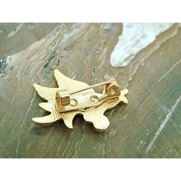 Vintage Road Runner Bird Brooch Blue Sapphire? Crystal Rhinestones Gold Tone 1x1 - Picture 4 of 12